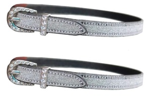 Correas de espuelas ENGLISH SPUR STRAPS de cuero o charol con hebillas de cristal de lujo KEEPERS EQUIHAWK MVE-LD-2 para equitación - Product Image 4