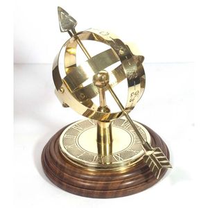 Globe mondial armillaire en laiton nautique avec base en bois dessus de table cadeau nautique et accessoires de décoration pour l'école de laboratoire de bureau à domicile - Product Image 4