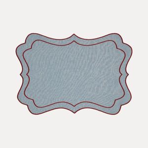 Elegantes manteles individuales de lino con bordados sutiles para una decoración minimalista del comedor, estilo premium. - Product Image 1
