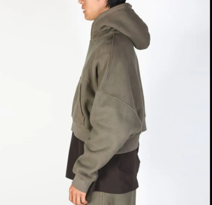 Hombres Oversize Drop Shoulder 450GSM Longitud regular 100% Algodón Sudadera con capucha Moda Streetwear Pullover Logotipo personalizado Diseño de bolsillo OEM - Product Image 4