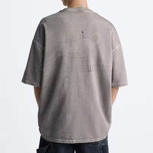 Prix de gros T-shirt pour homme sur mesure fabriqué au Pakistan T-shirt délavé de qualité supérieure pour homme - Product Image 4