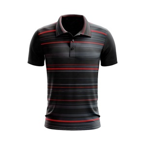 Personnalisé entièrement imprimé uni coton polyester spandex séchage rapide respirant sport golf hommes uniformes travail polo à manches courtes - Product Image 2