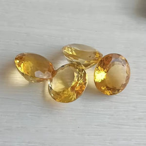 Pierre calibrée Citrine jaune naturelle pierre taillée Citrine pierre précieuse en vrac pour la fabrication de bijoux prix d'usine taille de la pierre 10 MM - Product Image 1