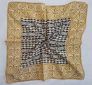 Bandana en coton fait main de style bohème, imprimé à la main, écharpe en coton pour la tête - Product Image 1