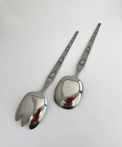 เซิฟเวอร์สลัดสแตนเลสสีเงินสุดหรูสำหรับใช้ในบ้านร้านอาหารโรงแรมและรีสอร์ทจากอินเดียชุดละ2ชิ้น - Product Image 6