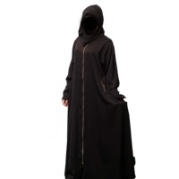 Abaya Recta de Chifón de Marca de Calidad Superior para Mujer Musulmana, Vestido 2025 Dubai, Manga Larga, Diseño Sencillo, Bordado Natural