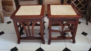 <b>Rattan</b> Back Less Teak <b>stool</b> <b>rattan</b> <b>stool</b> - Product Image 3