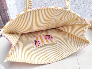 Sac fourre-tout Boho en coton matelassé imprimé paon ethnique Shopper sac à fermeture éclair léger avec couleur jaune de Style d'été pour dames - Product Image 4