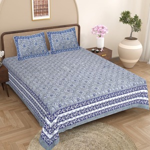 Cubrecama de Diseño Personalizado, Sábana Plana King Size de Algodón, Sábana Doble con 2 Fundas de Almohada, Estampados a Mano, Sábana y Fundas de Almohada - Product Image 1