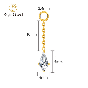 Titan dangle diều CZ Bông tai quyến rũ Dainty lủng lẳng chuỗi mặt dây chuyền cho Helix sụn Hoop xuyên - Product Image 4