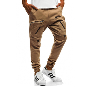 Nouveaux pantalons pour hommes de très haute qualité en coton avec poche latérale zippée, joggers épais avec cordon de serrage et détail de manchette, vente en gros - Product Image 3