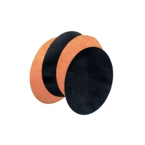 Tapis de souris rond en cuir, nouveau Style, Logo personnalisé, couleur noir/beige - Product Image 1