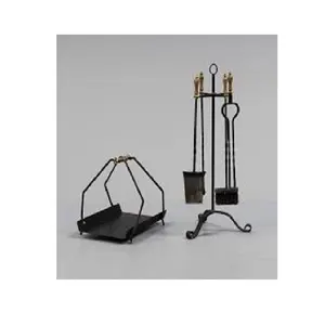 Ensemble d'outils en fer et support extérieur Fireset Fire Pit Stand Pinces rustiques Pelle - Product Image 1