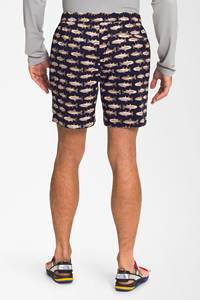 Pantalones cortos de baño de secado rápido de playa de poliéster para hombre de etiqueta privada con bolsillo trasero y patrón sólido de dos ojales - Product Image 3