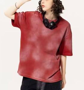 Camiseta Vintage con lavado ácido para mujer, ropa de calle personalizada, camiseta de gran tamaño de peso pesado, estampado de LICRA liso, venta al por mayor - Product Image 1