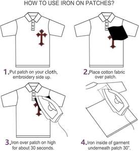 Patch croisé de couleur mélangée Applique brodée thermocollante 10 pièces pour vêtements vestes sacs à dos jeans avec décoration en dentelle - Product Image 6