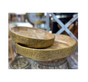 Ensemble de 2 plateaux de service à salade en bois de qualité supérieure, taille personnalisée, plateau à nourriture pour restaurant, hôtel - Product Image 2