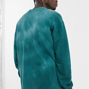 เสื้อฮู้ดสองสีเขียวอ่อนแบบสวมหัวเสื้อมีฮู้ดแบบสวมหัวไหล่ปล่อยกรดมีโครงคอลูกเรือแบบกำหนดเองฤดูใบไม้ร่วง - Product Image 4