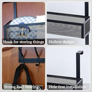 Ganchos para colgar sobre la puerta, colgador de toallas de montaje en pared, toallero para colgar, colgador de toallas para dormitorio, cocina con 2 capas, negro - Product Image 6