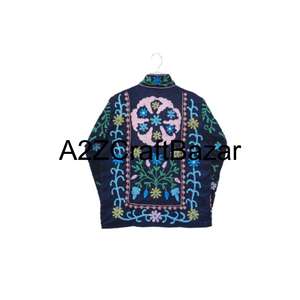 Chaqueta Bomber Floral Vintage Bordada a Mano con Forro de Algodón de Tela Tejida, Diseño Ecológico y Reversible para Mujer - Product Image 6