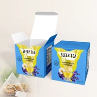 Mélange de tisanes personnalisées pour adultes au somnifère, camomille et lavande, marque privée OEM, 14 sachets de thé sans sucre et sans nicotine