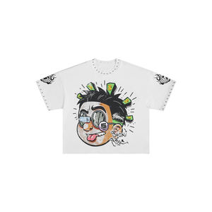 เสื้อยืดทรงบ็อกซี่โอเวอร์ไซส์สไตล์วินเทจ พิมพ์ลายการ์ตูนตามสั่ง เทรนด์สตรีทแวร์ผู้ชาย ฮิปฮอป เสื้อยืดโอเวอร์ไซส์ - Product Image 2