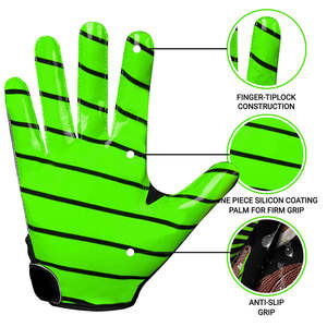 Gants de receveur de football de qualité supérieure, conçus pour un meilleur contrôle, adhérence douce, respirant, adaptés à l'entraînement et aux matchs des jeunes et des adultes - Product Image 2