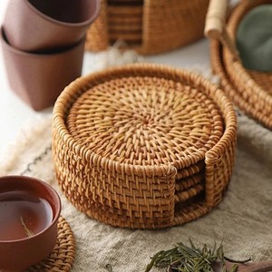 Creative Natural Rattan Sea Grass Coasters Table Mats Decorative Wedding Sea Grass Wicker Table Decoration <b>Placemat</b> - Product Image 2
