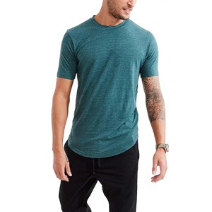 Spandex poliéster Regular Fit cuello redondo Camiseta hombres Casual Slim Fit manga larga/corta Camisetas cuello redondo - Product Image 1