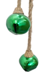 Décoration de Noël moderne en corde de jute ronde de 45 mm, turquoise, quatre coupes, peinte, artisanat en métal plaqué fer - Product Image 2