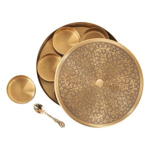 กล่องทองเหลืองโลหะทองเหลืองแกะลายด้วยการสัมผัสสีทอง - Product Image 2