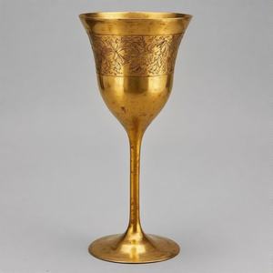 Glory Stem Grace, cáliz de vino de Metal adornado, Copa tradicional con acabado antiguo para rituales religiosos y altares de Iglesia - Product Image 3