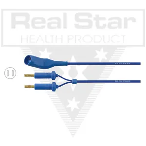 Cabo bipolar descartável tamanho: Conector Aesculap 10" 3,0 m Plug Banana 4mm. Gama de instrumentos eletrocirúrgicos Real Star