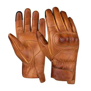 Saf deri özel motosiklet eldivenleri motosiklet yarış sürme sokak dişli eldiven hakiki deri tarzı erkekler ve kadınlar