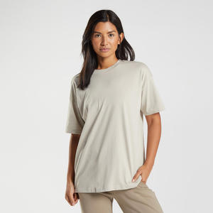 OEM-ropa de calle de gran tamaño, camisetas de gran tamaño con logotipo personalizado, color blanco liso, Vintage, hombro caído, 100% algodón pesado - Product Image 1