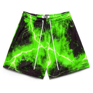 Pantalones cortos de baloncesto personalizados para hombre de alta calidad 150 gramos de malla de verano de doble capa 100% poliéster transpirable cordón medio OEM - Product Image 5