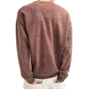 Sweat-shirts à col rond en coton vintage de haute qualité pour hommes, lavage à l'acide, service OEM, impression numérique pour l'été, MADE BY HS - Product Image 3