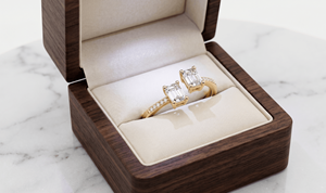 <b>Emerald</b> Cut Diamond <b>Ring</b> With Side Diamonds For Women Engagement Classic Style Lab Grown Diamonds - Product Image 6