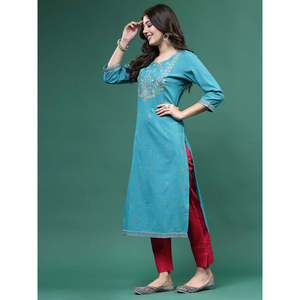 ชุดคุर्ตาปักลายทรงตรงสำหรับผู้หญิงที่สวมใส่สบาย - Product Image 4