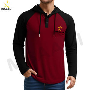 Sweat-shirt à capuche pour homme, manches longues, décontracté, athlétique, mode, pull à capuche avec col contrasté et cordon de serrage - Product Image 1