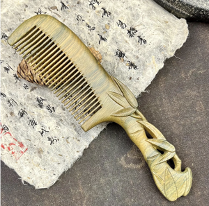 Peigne à dents larges en bakélite de bambou avec logo personnalisé Peigne en bois antistatique d'Inde - Product Image 6