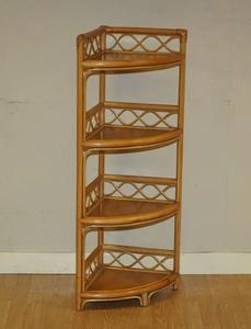 Estante de almacenamiento de 4 niveles para muebles de sala de estar, estantería de esquina de ratán Natural elegante, al mejor precio - Product Image 3