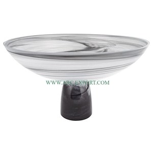 Bol décoratif de table en aluminium poli miroir le plus vendu Feuille Designer Silver Ware Base moderne Tendance Bol de nourriture élégant - Product Image 6