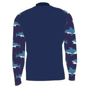 เสื้อรัชการ์ดสำหรับผู้ชายผ้ายืดแห้งเร็วคอกลมคอตั้งชุดใส่เล่นน้ำชุดใส่เล่นฟิตเนสแขนยาวแห้งเร็ว - Product Image 2