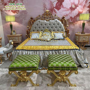 Cama y Mesitas de Noche Estilo Francés Hechas a Mano, Cama Barroca de Madera de Teca con Mesitas de Noche, Cama King Size Premium Hecha a Mano en Australia - Product Image 4