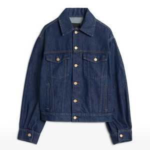 Chaqueta de mezclilla de camionero retorcida para mujer, abrigo de mezclilla de corte asimétrico con ajuste moderno, chaquetas de mezclilla rellenas de algodón con bolsillos para mujer - Product Image 3