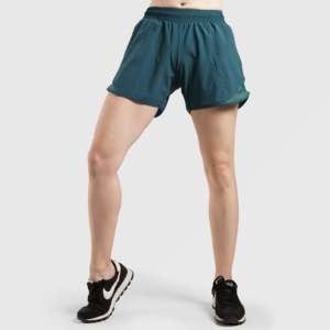 กางเกงขาสั้น Yager Green Hot Shorts ไซส์ XS เอวสูง ผลิตจากโพลีเอสเตอร์ เทอร์รี่คอตตอน และสแปนเด็กซ์ ปักโลโก้ตามสั่ง พร้อมเชือกผูกเอว สำหรับใช้ในยิม - Product Image 5