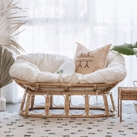 Rattan çift Mamasan sandalye bahçe açık Rattan kanepe mobilya oturma odası prestijli üretimi