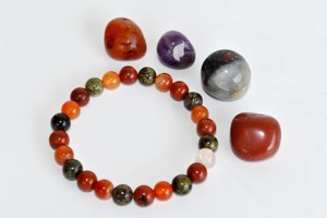 Nueva Llegada: Kit de Cristales Naturales del Zodíaco de Aries, Piedras Preciosas de Sanación, Regalo de Piedra de Nacimiento, Piedras Pulidas, Tarjeta, Pulsera de Cuentas Redondas de 8mm - Product Image 2