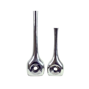 Florero de acero inoxidable moderno hecho a mano con acabado brillante para centros de mesa de boda y exhibición elegante de decoración del hogar - Product Image 1